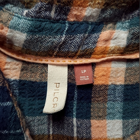 Anthropologie Pilcro Hadley Relaxed Plaid Button Down sz Lp - Picture 5 of 8